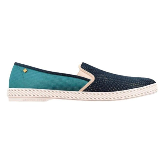 Rivieras slip canvas mesh recycled aqua et navy 
