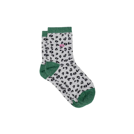 Women's Leopard glitter combed cotton socks