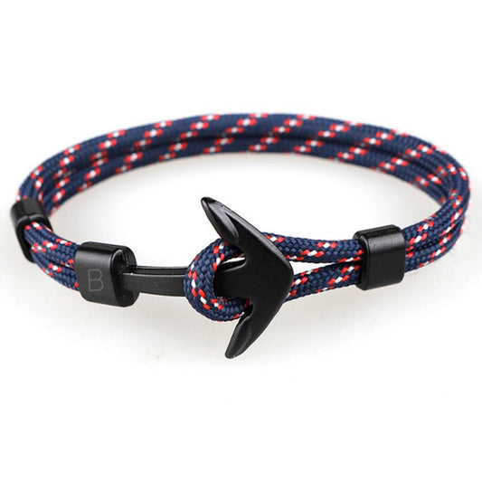 red sailor navy style cord bracelet