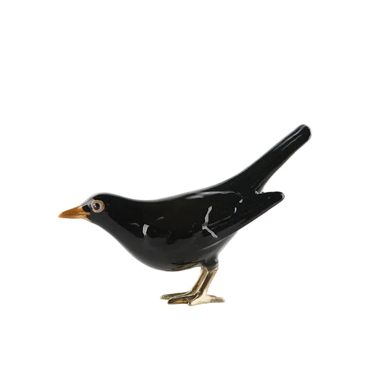Ceramic Blackbird with horizontal tail