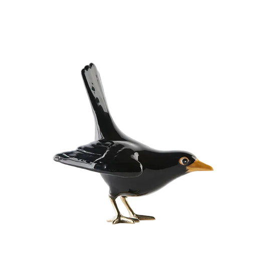 Ceramic Blackbird with upright tail