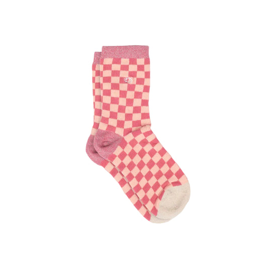 Women's Checked combed cotton socks