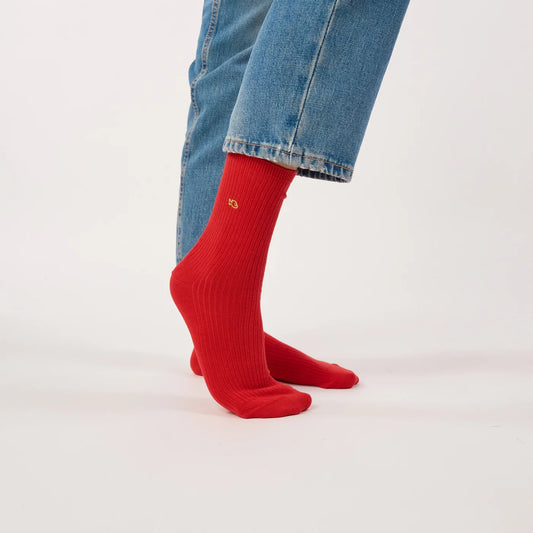 Plain Ribbed Cotton socks
