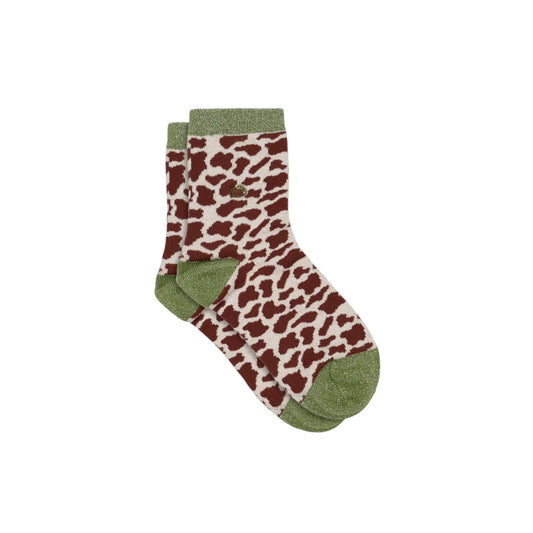 Women's Cow glitter combed cotton socks