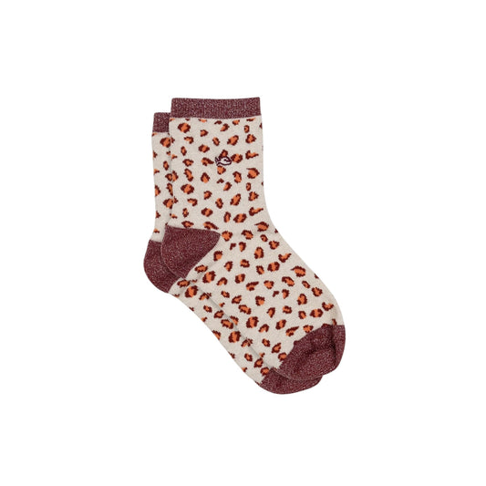 Women's Leopard glitter combed cotton socks