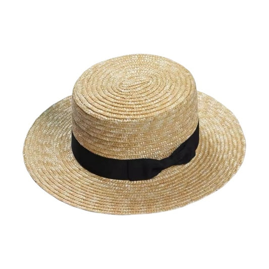 synthetic straw boater hat