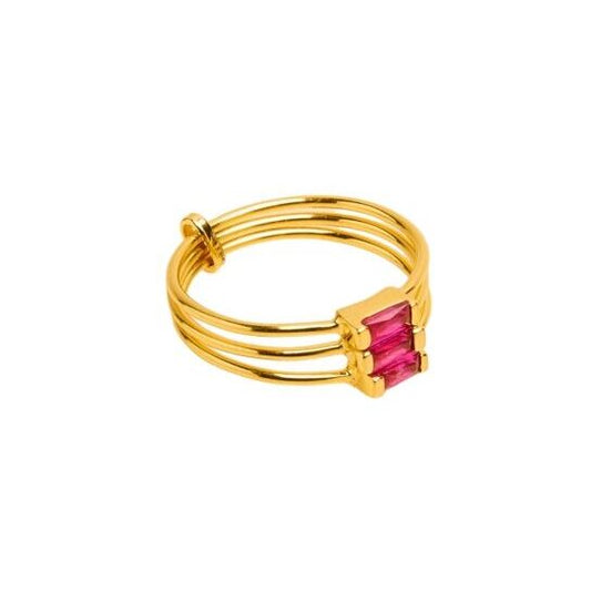 Ring crystal triple fuchsia