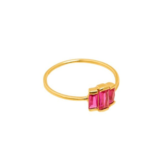 Ring trois crystal fucsia