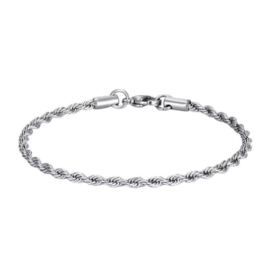 Braided stainless steel bracelet in silver color