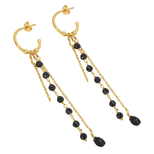 Une A Une Indian Alwar Black Onyx Earrings