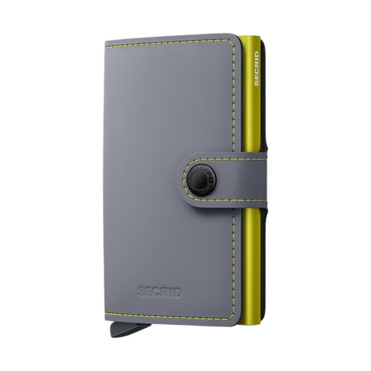 Mini wallet Secrid matte gray lime 