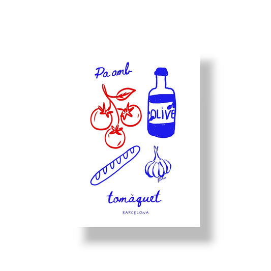 Print Pa amb Tomaquet Royal Blue