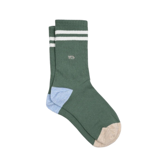 Retro Green and White Billybelt Socks
