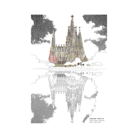 Holy Family print, gray reflection