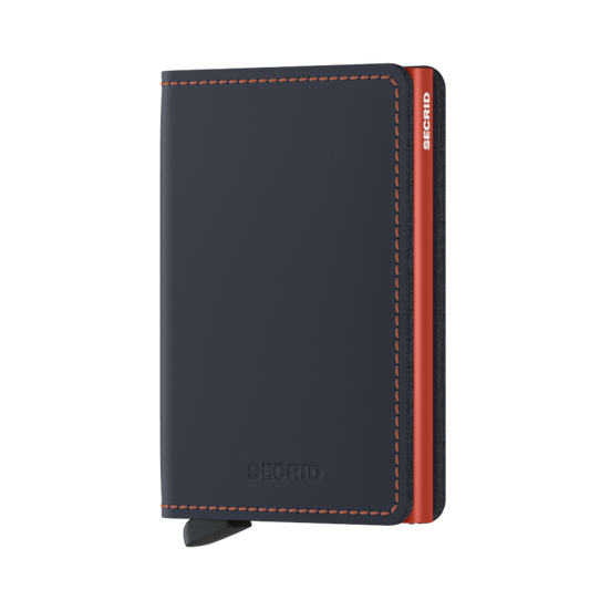 Slim wallet Secrid matte blue orange
