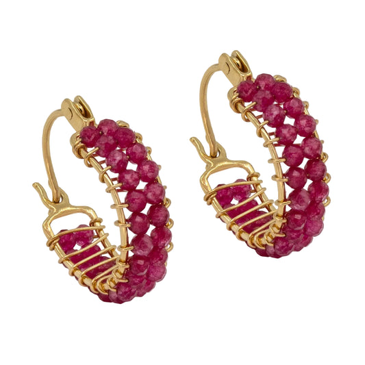 Une A Une Small Noor Ruby Jade Earrings