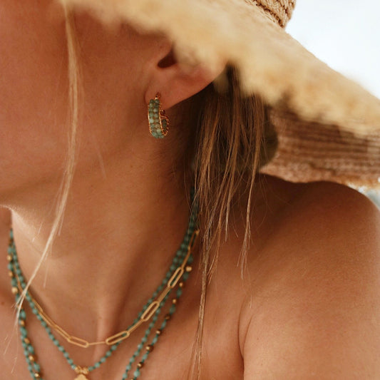 Une A Une Small Noor Ruby Jade Earrings