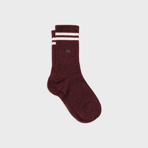 Burgundy and beige striped