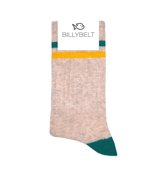 Retro Socks - Beige green and yellow Billybelt