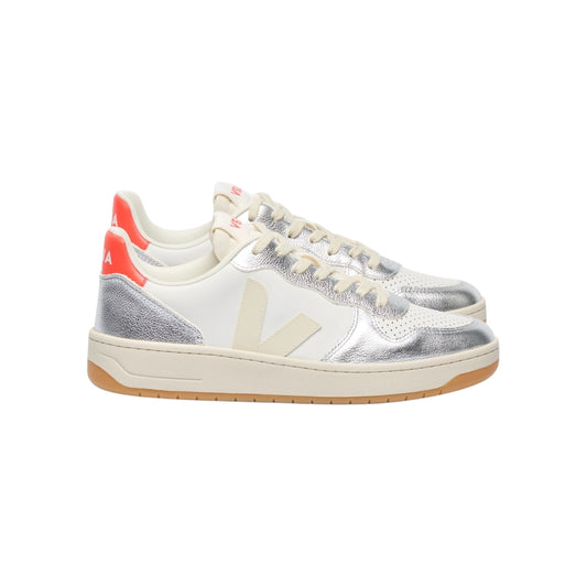 Veja V-10 Leather White Pierre Silver
