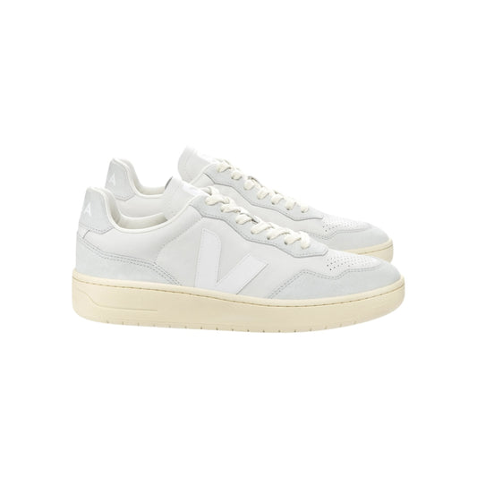 Veja V-90 Leather Gravel White