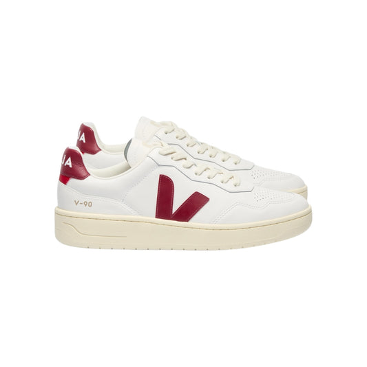 Veja V-90 Leather White Marsala