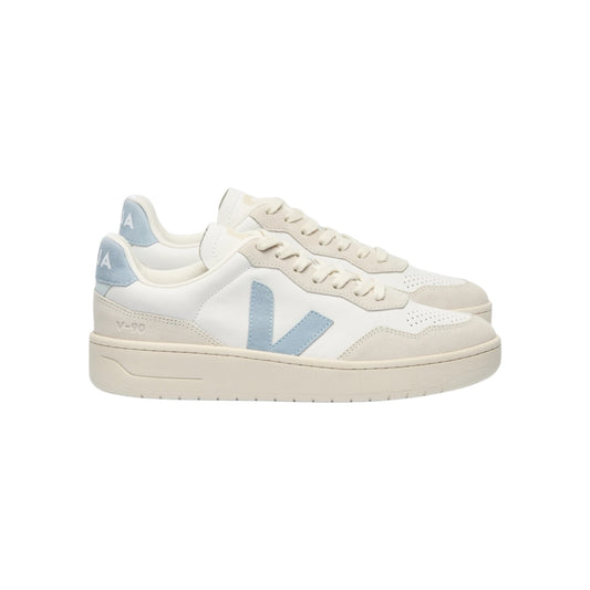 Veja V-90 Leather White Steel