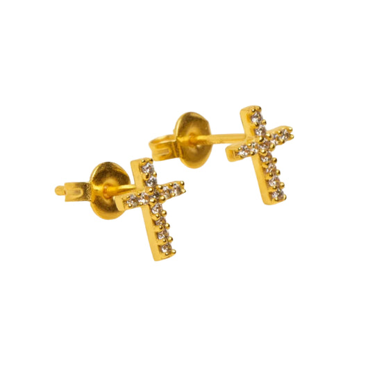 Une A Une Cross Ear Studs