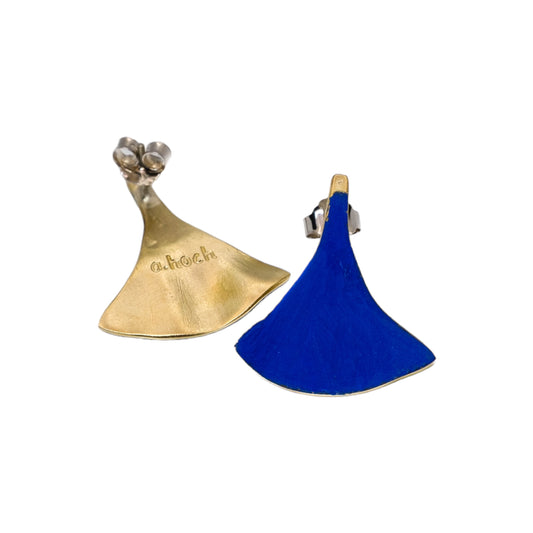 Pendiente de bronze Hoch con pátina azul