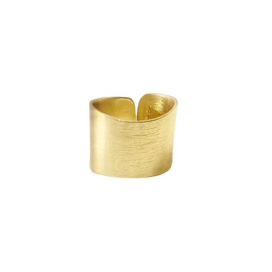 Adjustable plain gold-plated ring