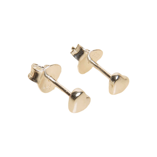 Puces coeur silver earrings une a une