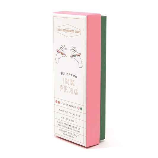 Set of two pens - Orange &amp; Emerald