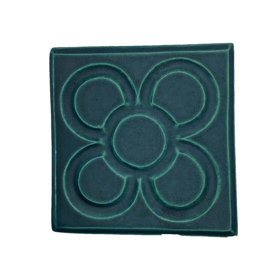 Flor de Barcelona green ceramic coaster