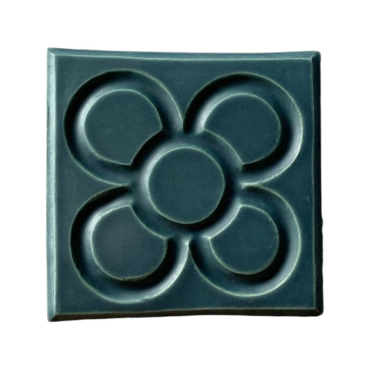 Barcelona Ceramic Tile Coaster Flor Green by Bornisimo