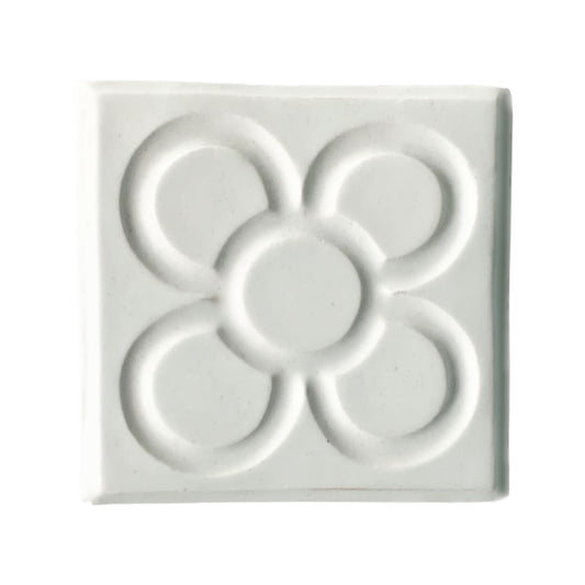 Barcelona Ceramic Tile Coaster Flor White by Bornisimo