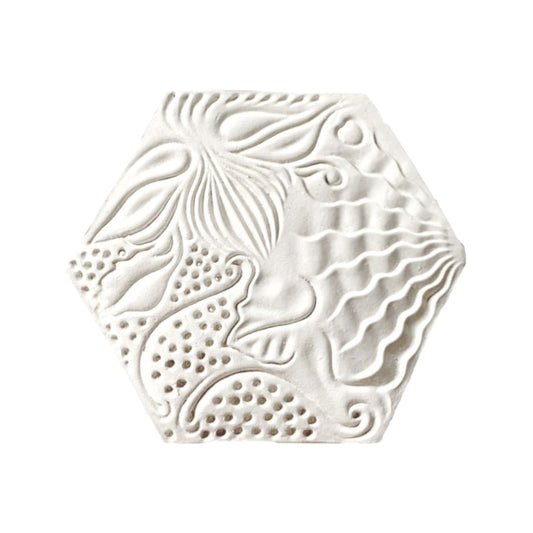 Barcelona Ceramic Tile Coaster Panot White by Bornisimo