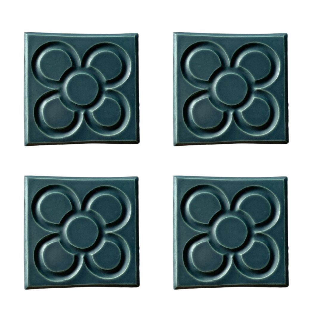 Barcelona Tile Coaster Set Flor All Green by Bornisimo