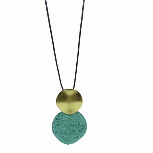 Gold-plated turquoise pendant