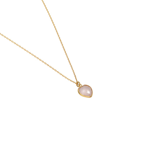 Collar Mini Corazón Cuarzo Rosa Une a Une