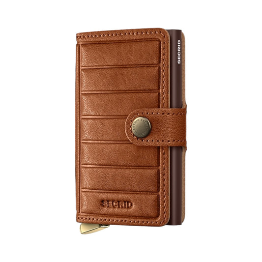 Premium Secrid Emboss cognac mini wallet