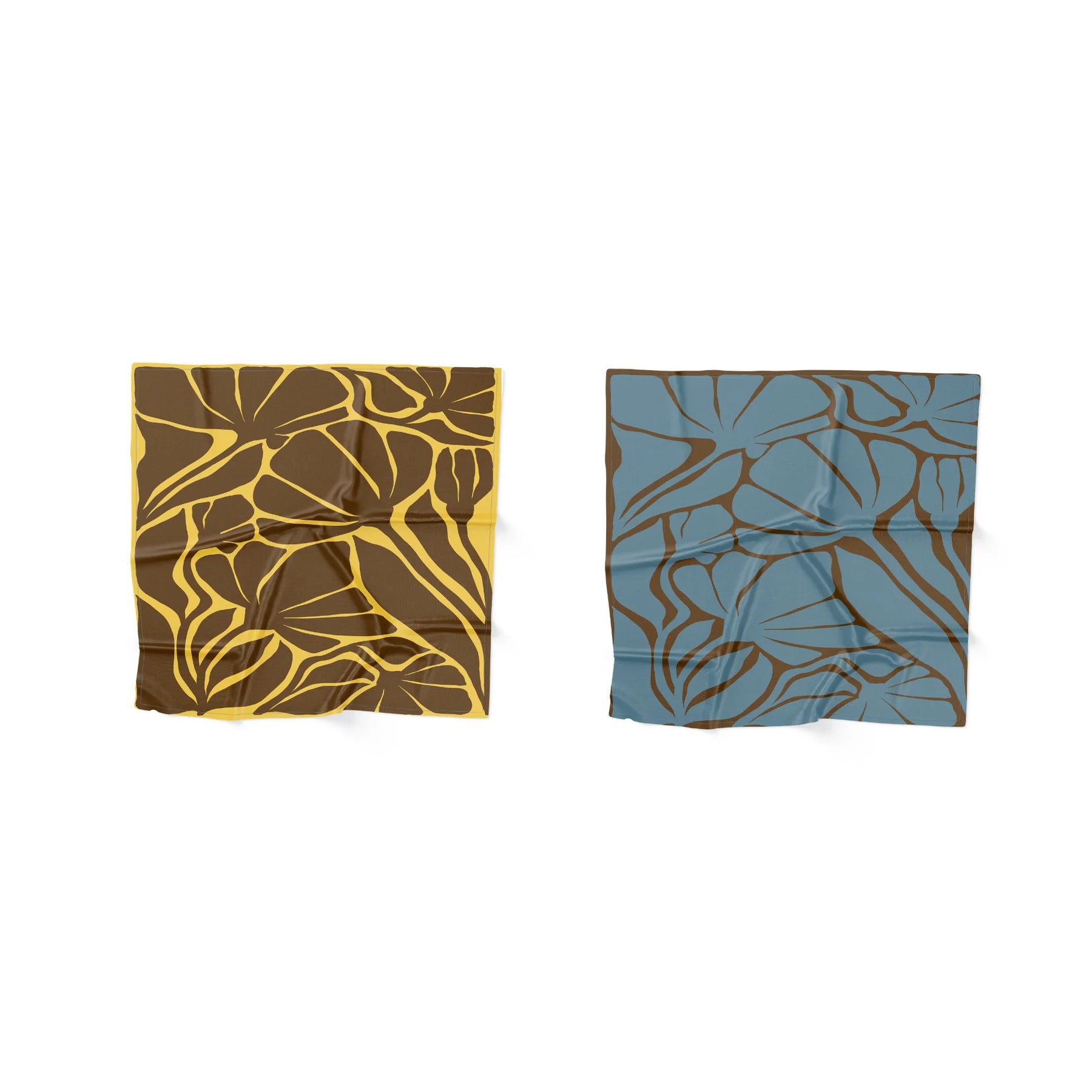 Verb To Do Reversible Hair Scarf Strata Blue Brown Yellow by Bornisimo