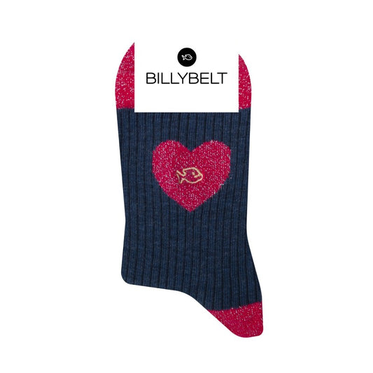Billybelt Heart Navy Blue Cotton Socks