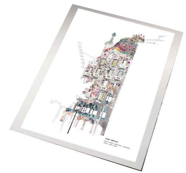 Casa batlló costat, barcelona print - Imagen 2