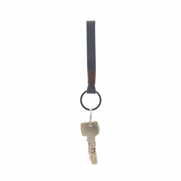 Leather key chain navy Bornisimo