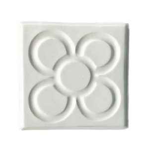 Ceramic coaster flor de bcn white