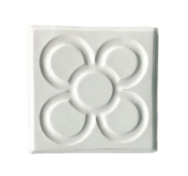 Posavasos Flor de Barcelona cerámica blanco