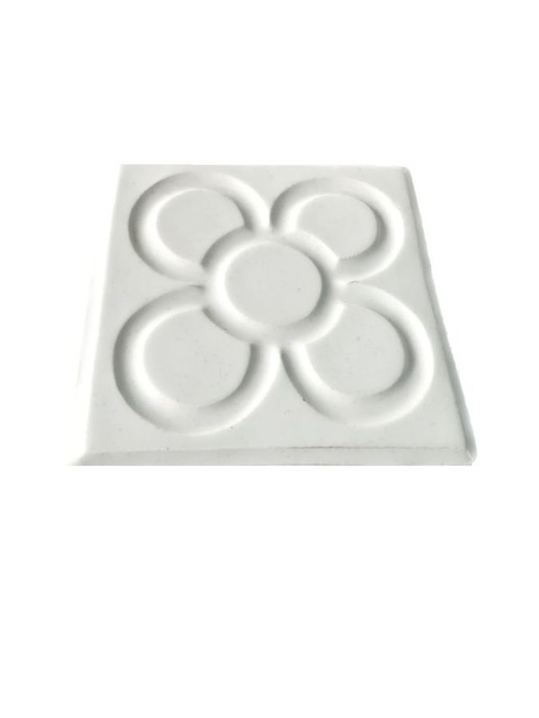 Posavasos Flor de Barcelona cerámica blanco - Imagen 2