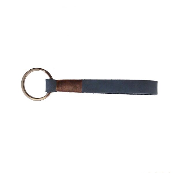 Leather key chain navy Bornisimo