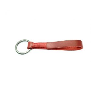 Leather key chain red