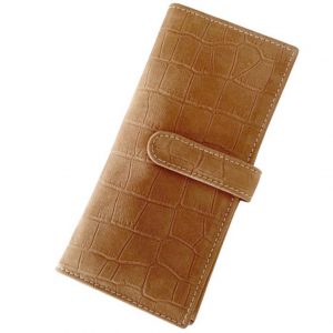 Elba brown/ orange leather wallet
